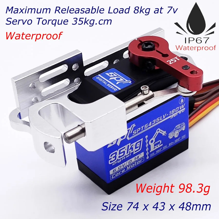 STServo 35kg Remote Control Air-Drop, Remote-controlled air-drop releasable servo kit with 8kg load capacity, waterproof, and digital control.
