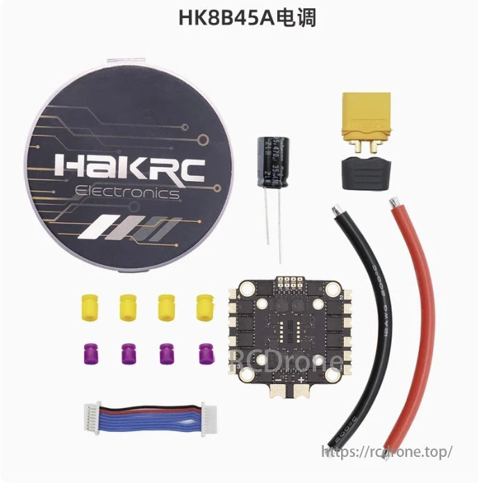 HAKRC BLHeliSuite 45A 2-6S 4-in-1 ESC designed for FPV drones, offering efficient and reliable performance.