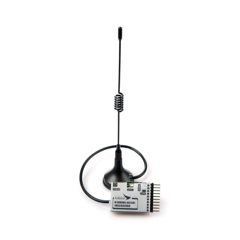 Arkbird Receiver - 433MHz 10 Channel UHF FHSS Receiver with antenna for long range system Rc racing drone High quality only 26g