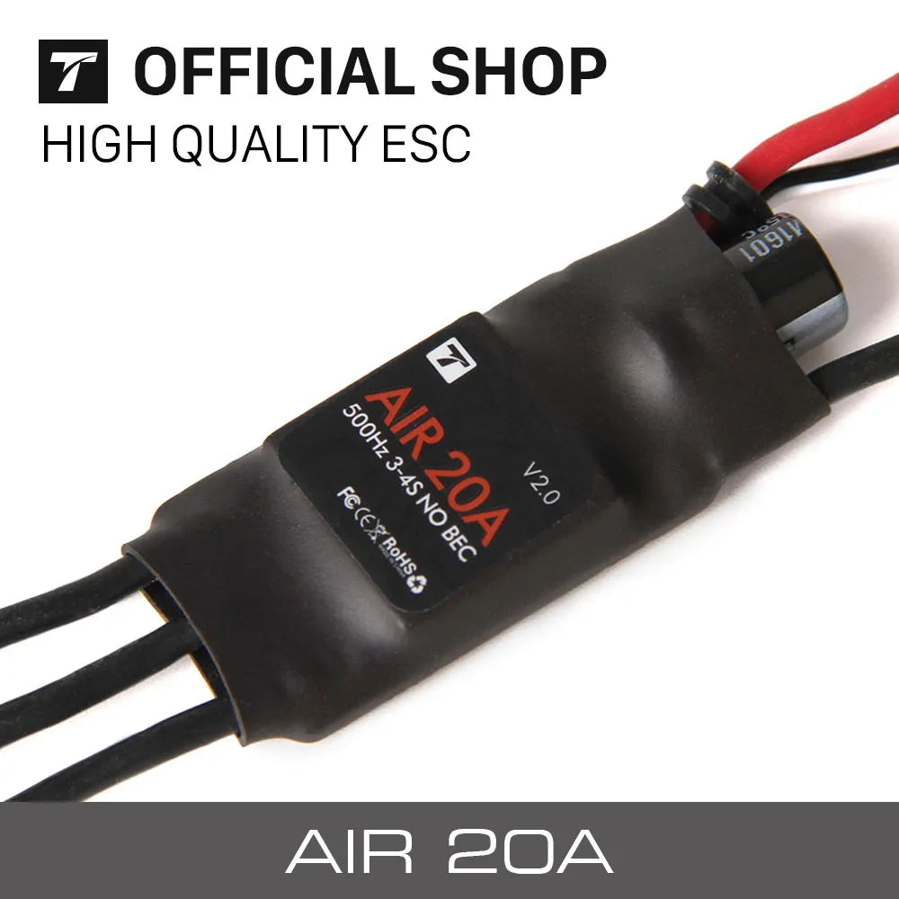 T-MOTOR ESC Air 20A ESC - (3-4S 600HZ NO BEC) Brushless Motor Electronic Speed Controller for Multicopter