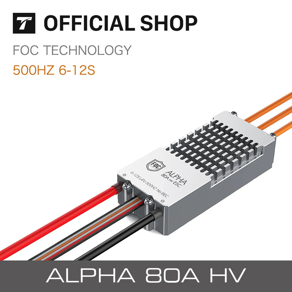 T-motor ALPHA 80A 12S HV FOC ESC - For Helicopter Multi-rotor Quadcopter UAV RC Drones T-motor P80 P60
