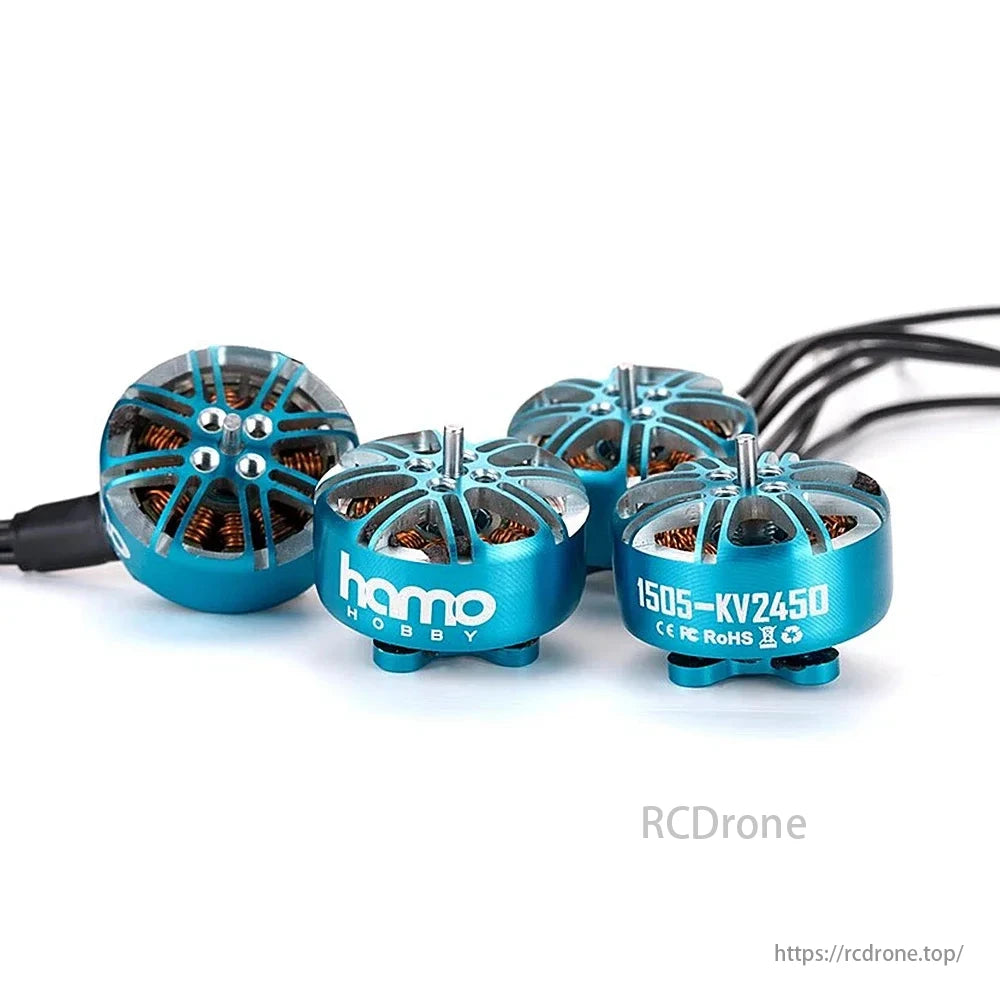 Hamo HOBBY 1505 2450KV / 3750KV Brushless Motor, Hamo HOBBY 1505-KV2450 brushless motor for FPV drones, compatible with 2.5-4 inch propellers, offers robust design and high performance.