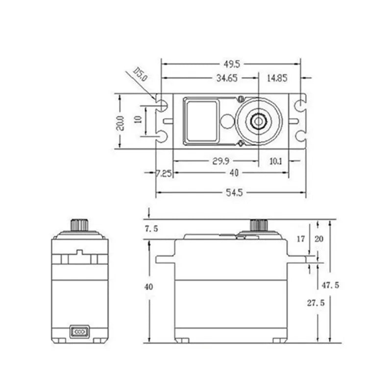 Feetech DS3115MG - DC 4.8-7.2V 15kg 17kg Servo 270 degrees High Torque Servo Metal gear servo For rc car boat plane