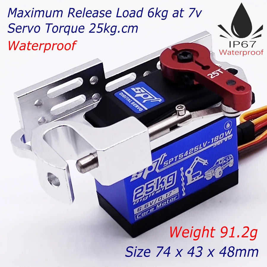 STServo 25kg Remote Control Air-Drop, Remote control servo kit with max load 6kg, torque 25kg.cm, waterproof IP67, compact size.