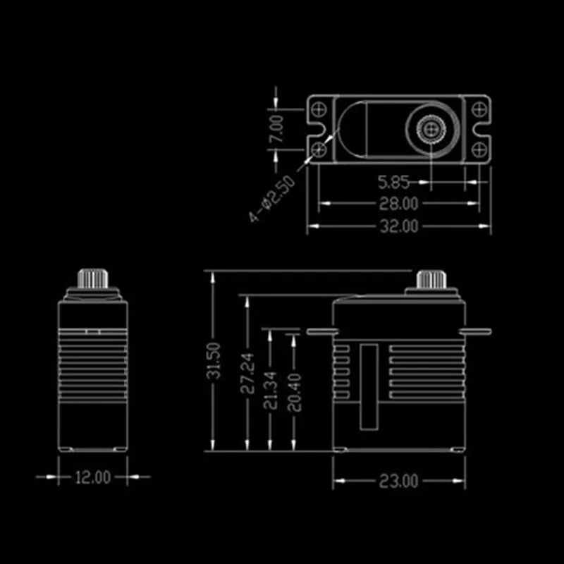 Kingmax KM1203MD - 4.8V~8.4V 6kg-10.5kg.cm DC 20g digital metal gears mini servo for 450-480 class helicopter swashplate 30E fixed-wing