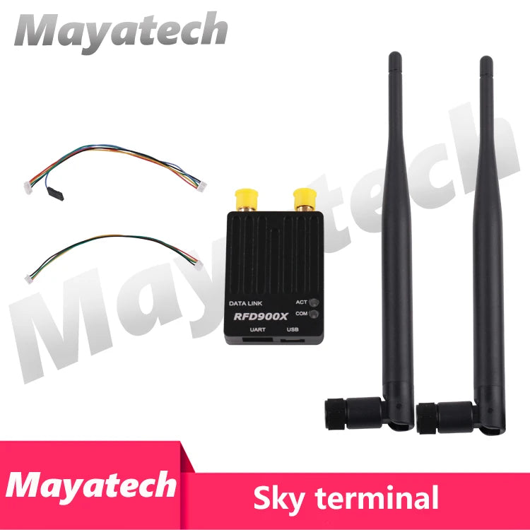 Mayatech Metal Shell RFD900X, Long-range data transmission module for drones enables reliable communication between devices.