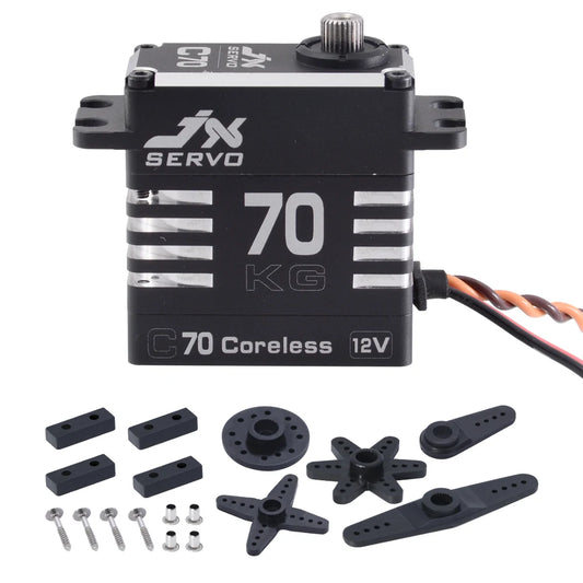 JX Servo C70 - 72KG Full metal Coreless 12v high quality servo for RC Hobby UAV Robotics and Industrial Applications