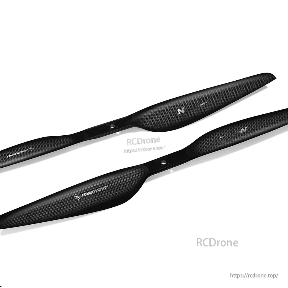 Hobbywing CF 32105 Propeller, Pair of black Hobbywing CF 32105 carbon fiber propellers with woven finish and center mounting holes