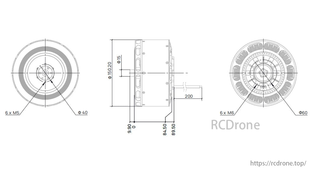 Hobbywing M13842 34KV/38KV HP Brushless Motor 105kg/108kg Thrust for 24S Heavy-Lift Industrial UAV Drones