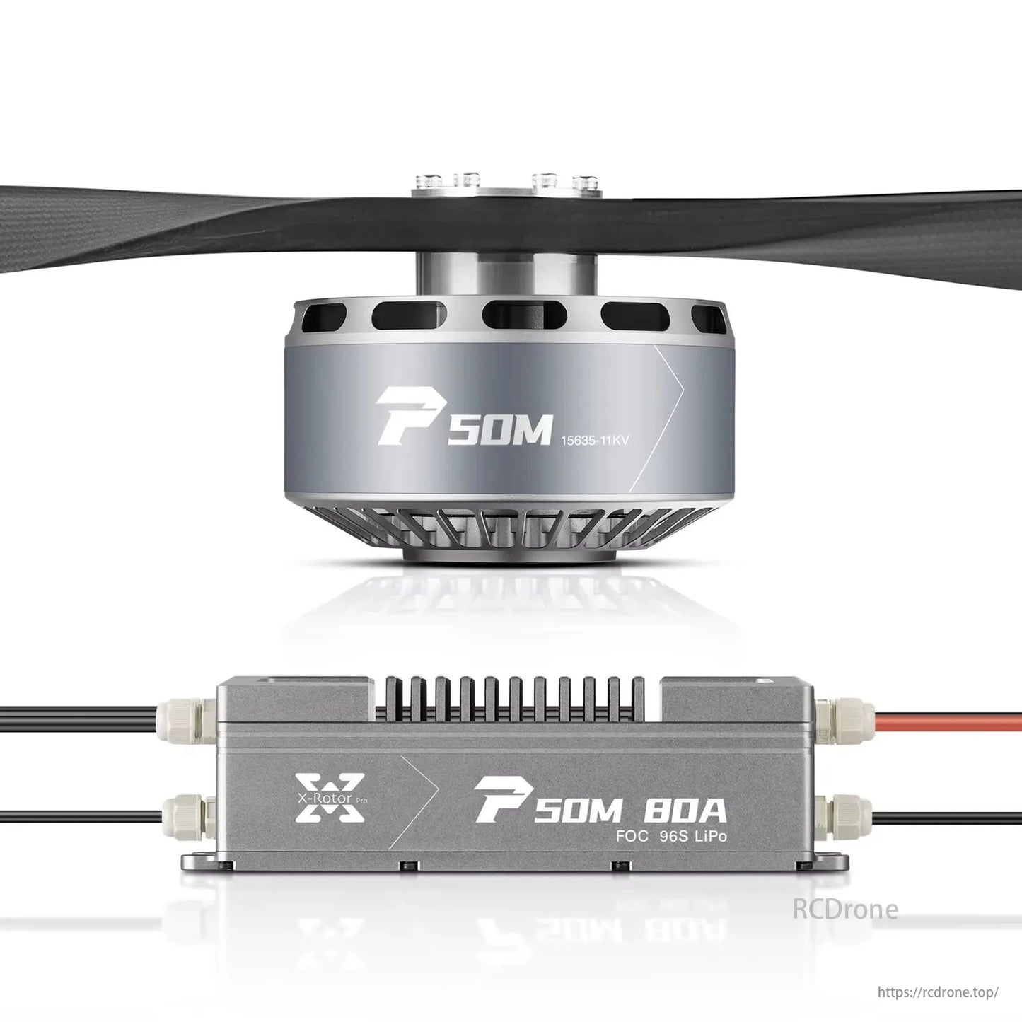 Hobbywing P50M Motor, X-Rotor Pro 50M 80A FOC 96S LiPo motor ESC, 15635-11KV specifications.