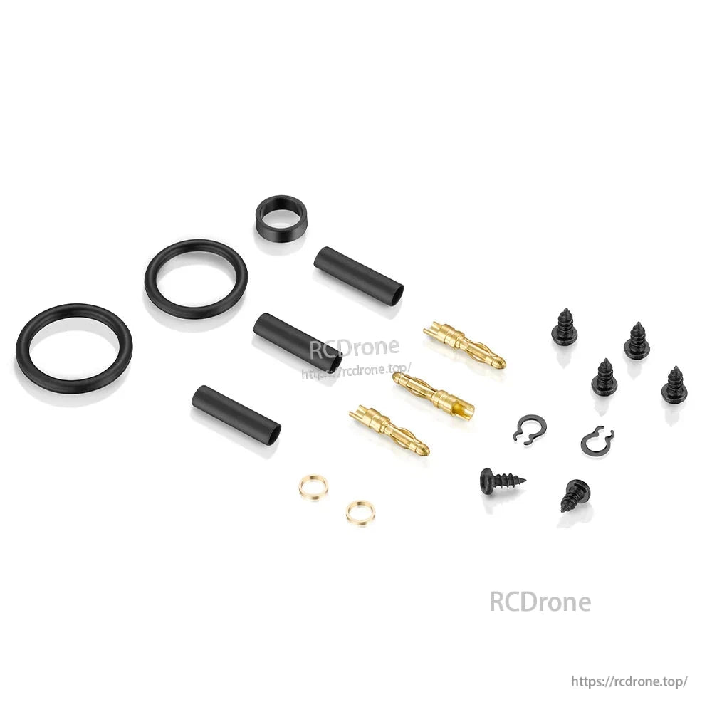 Accessory hardware kit for Hobbywing Platinum 2604 brushless motor, with screws, O-rings, bullet plugs and clips