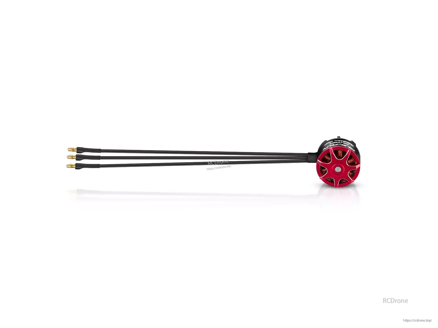 Hobbywing QUICRUN 3530SL outrunner brushless motor with red housing and three bullet-connector leads