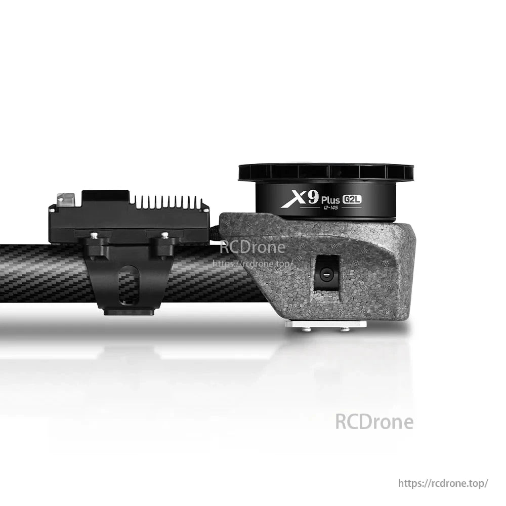 Hobbywing XRotor X9 Plus G2L agriculture drone propulsion unit mounted on a carbon fiber arm