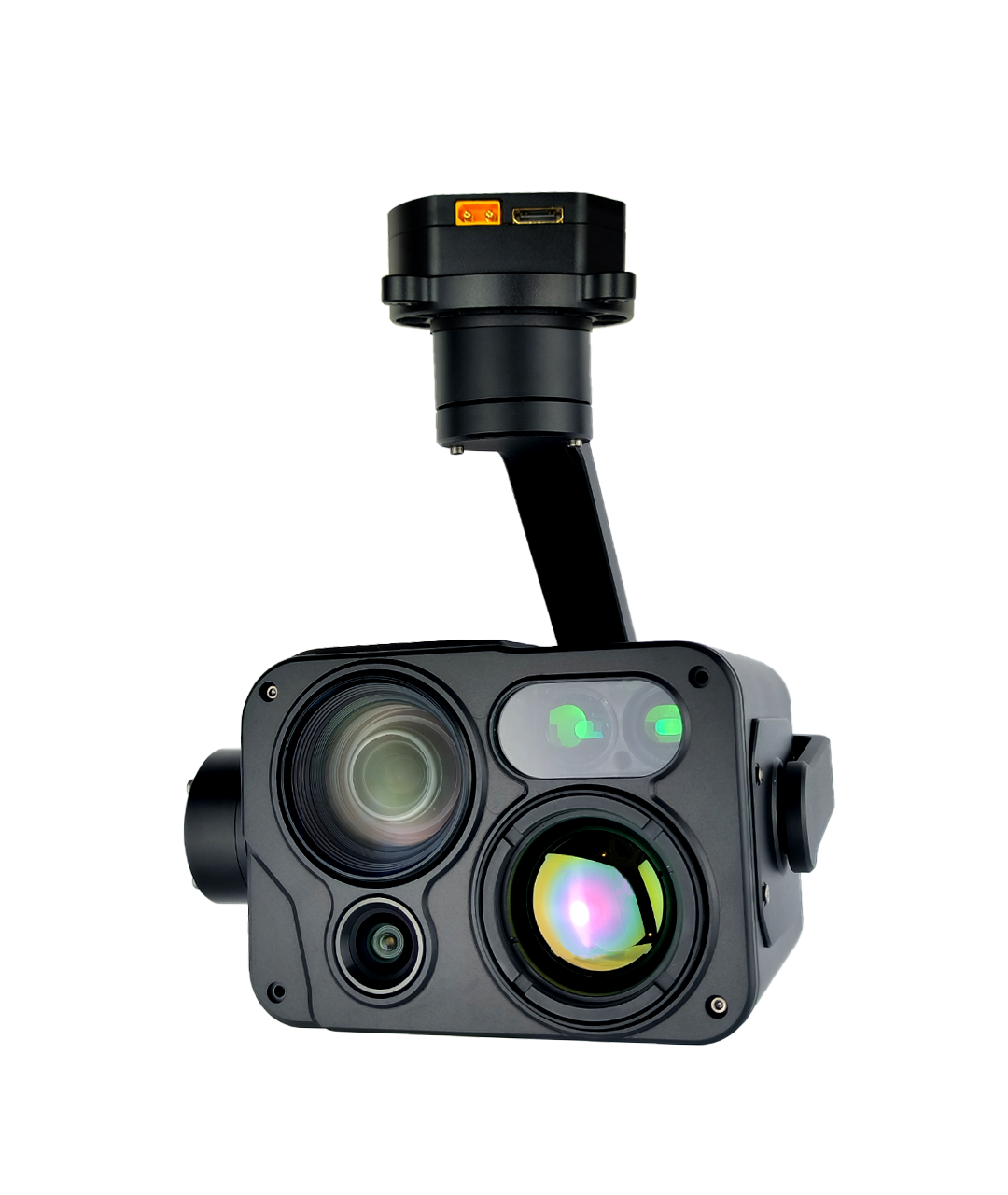 TOPOTEK KHT30C Four-sensor Drone Gimbal - 30X optical zoom +Fixed-focus 1080P+640×512 IR thermal imaging +1800m laser range finder