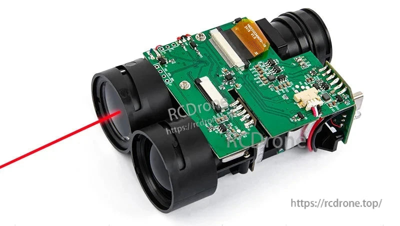 Laser ranging telescope module with 905 nm infrared sensor, 6X magnification, 3–2000 m range, and 7° field of view.