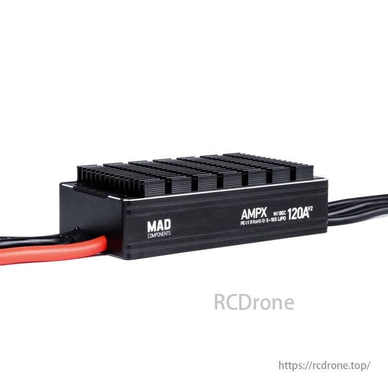 MAD AMPX 120A V2.0 Drone ESC, AMPX 120A V2 ESC with BEC, compatible with 5-16S LiPo batteries, for advanced drone motor control.