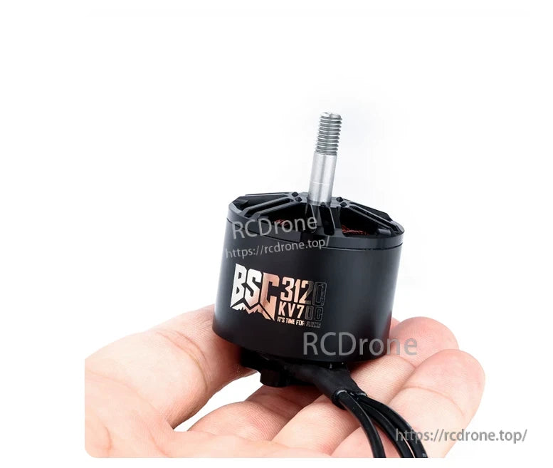 MAD BSC 3120 FPV Drone Motor, MAD BSC3120 brushless FPV drone motor with 2mm shaft and three-wire lead, black can marked KV710
