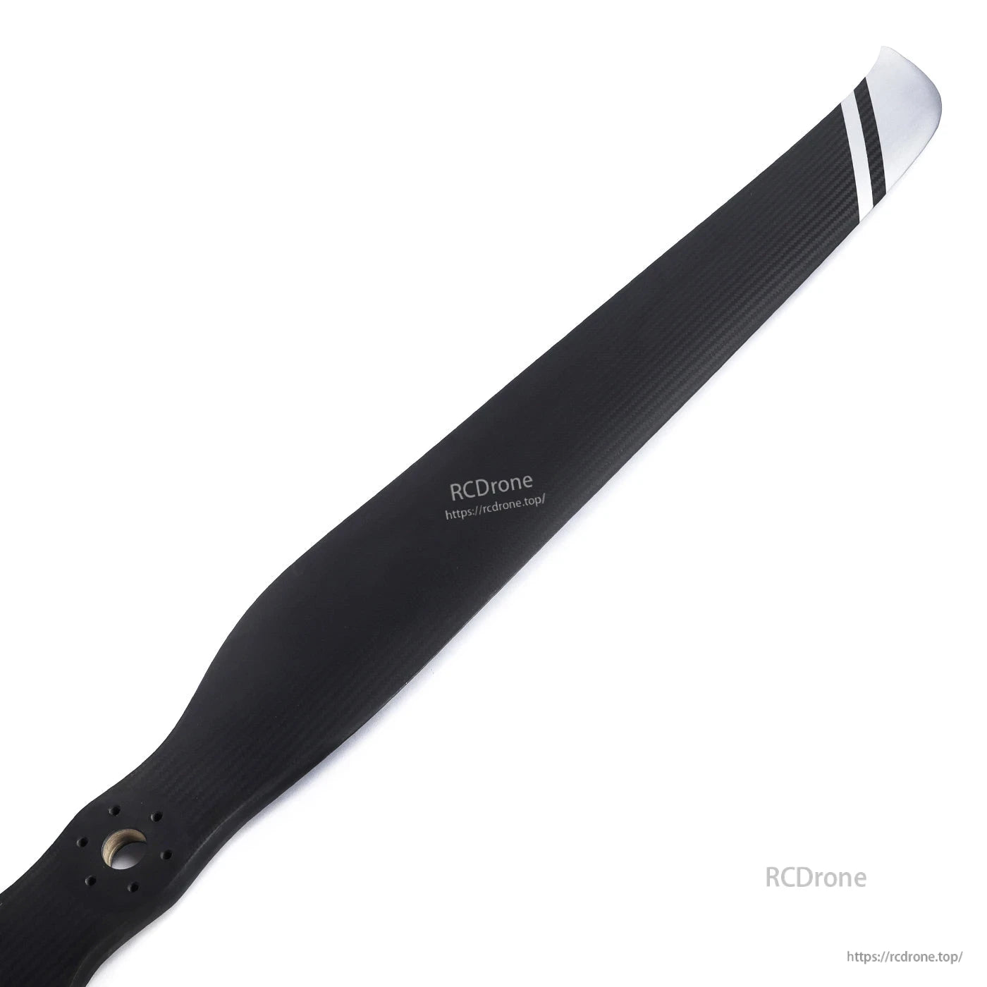 MAD CB2 60x19 carbon fiber paramotor propeller with matte black finish, striped tip, and M6 6-hole mount