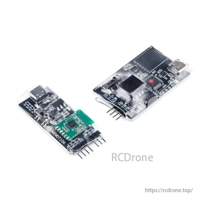 MAD FOC 120A 8-14S Drone ESC, Two electronic modules with USB ports and various components are displayed against a white background.