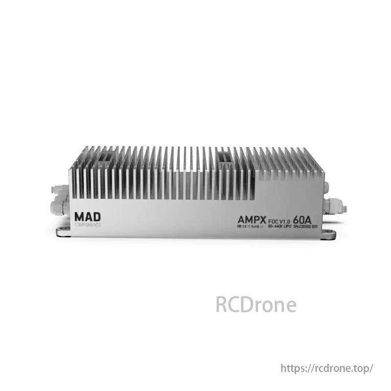 MAD FOC IGBT 60A 80~440V Drone ESC, MAD Components AMPX FOC V1.0 60A ESC with heatsink, for high-performance, efficient heat dissipation and reliable operation.