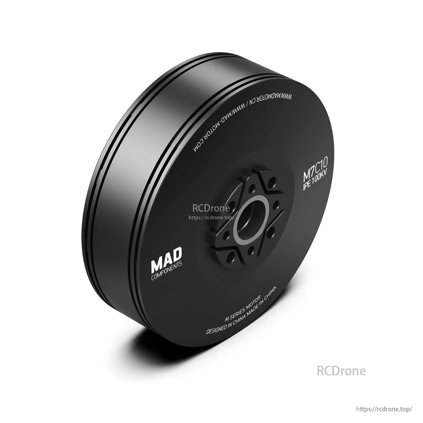 MAD M7C10 IPE V2.0 Drone Motor, MAD Components M7C10 IPE V2.0 drone motor in black with mounting hub and M7C10 marking