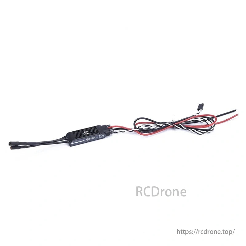 MAD XROTOR Pro 40A (3-6S) ESC, A black electronic component, "XRotor 40A," with wires, is shown on a white background.
