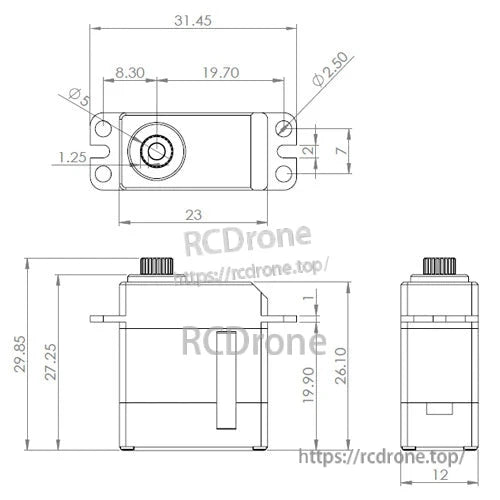 MKS HV6125E high-voltage servo with titanium gears and CNC aluminum case, operating at 6.0–8.4V.