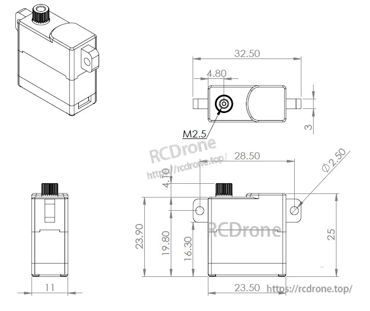 MKS HV6150 High Voltage Digital Wing Servo, MKS HV6150 high-voltage digital wing servo with metal gears, coreless motor, 10.9 kg-cm torque, operating at 4.8–8.4V.