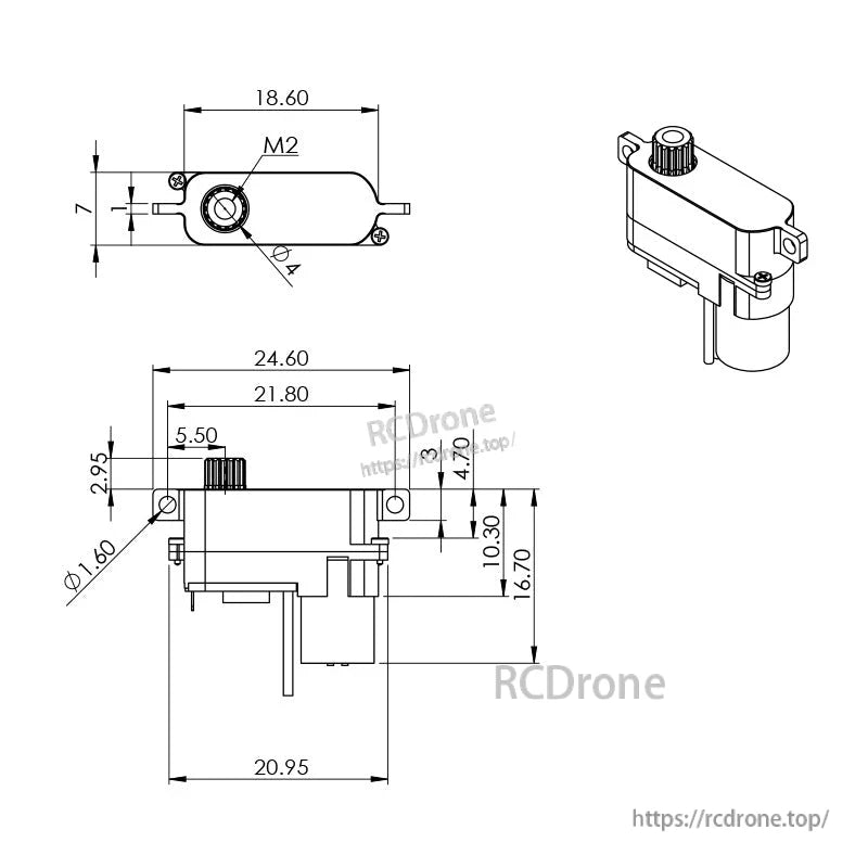 MKS HV70 Servo, MKS HV70 servo: 3.1 kg-cm torque, 5.4g weight, metal gears.