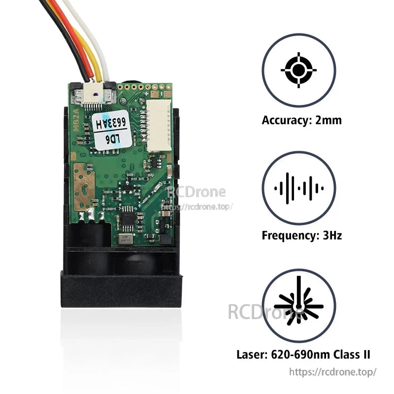 Meskernel LDK-80 Laser Distance Sensor, LDK-80 laser sensor: 80m range, 2mm accuracy, 3Hz, Class II laser (620-690nm), 3.3V, supports TTL/RS485/RS232.