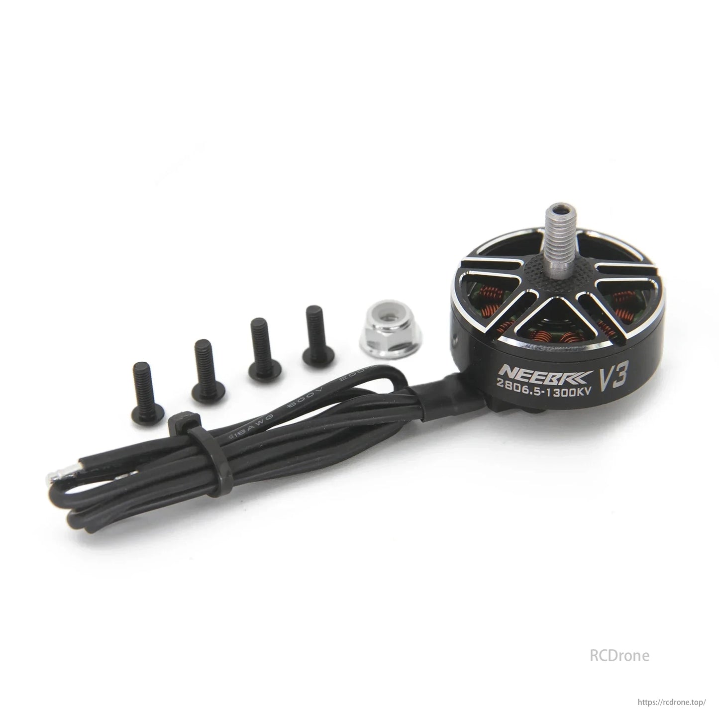 NEEBRC 2806.5 / 2807 1300KV V3 Brushless Motor, NEEBRC 2806.5-1300KV V3 motor for 7-10 inch FPV drones and fixed-wing, 3-6S compatible, with screws.