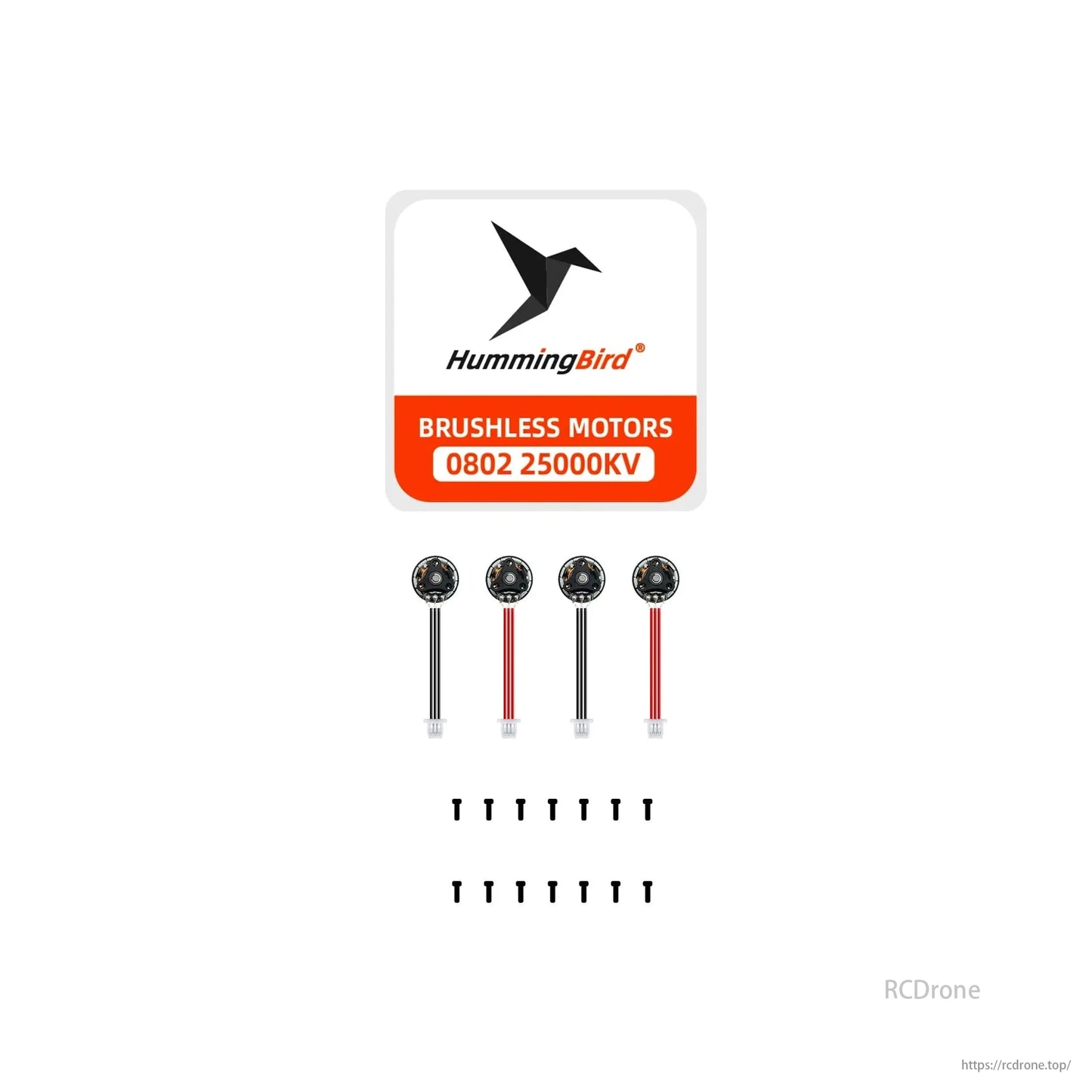 HummingBird 0802 25000KV brushless motors, ideal for FPV racing drones, sold as a set of four.
