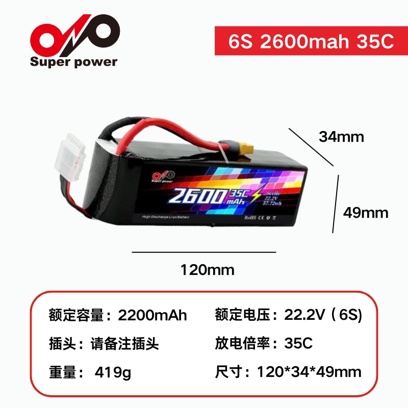 Акумулятор DUPU 3S 6S 2600mAh 35C LiPo для RC літака, дрона, гелікоптера, авто, човна