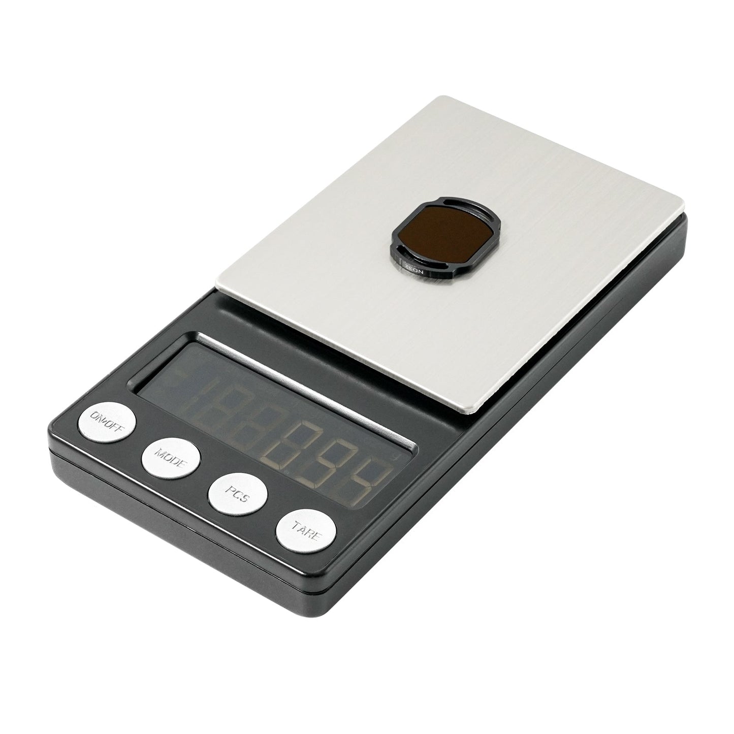 Single ND filter shown on a digital scale platform for weight reference