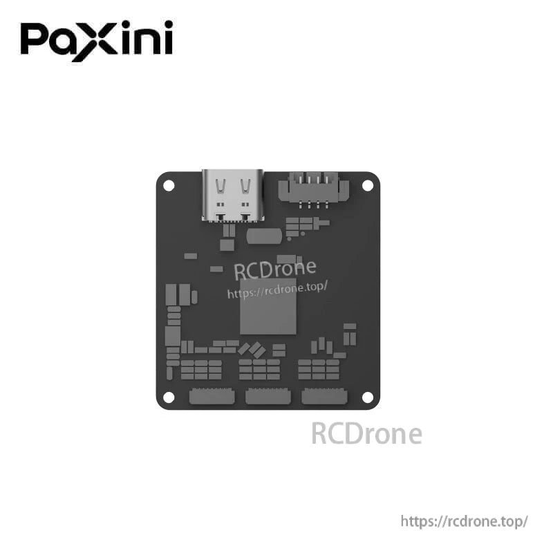 PaXini controller interface PCB with USB port, header connectors, and mounting holes