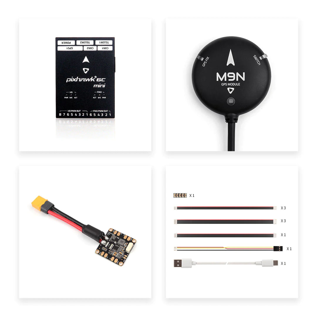 Holybro Pixhawk 6C Mini Flight Control - FC With M02 M06 Power Module and M8N M9N M10 GPS For Rc autonomous vehicle/Quadcopter/Airplane/Drone