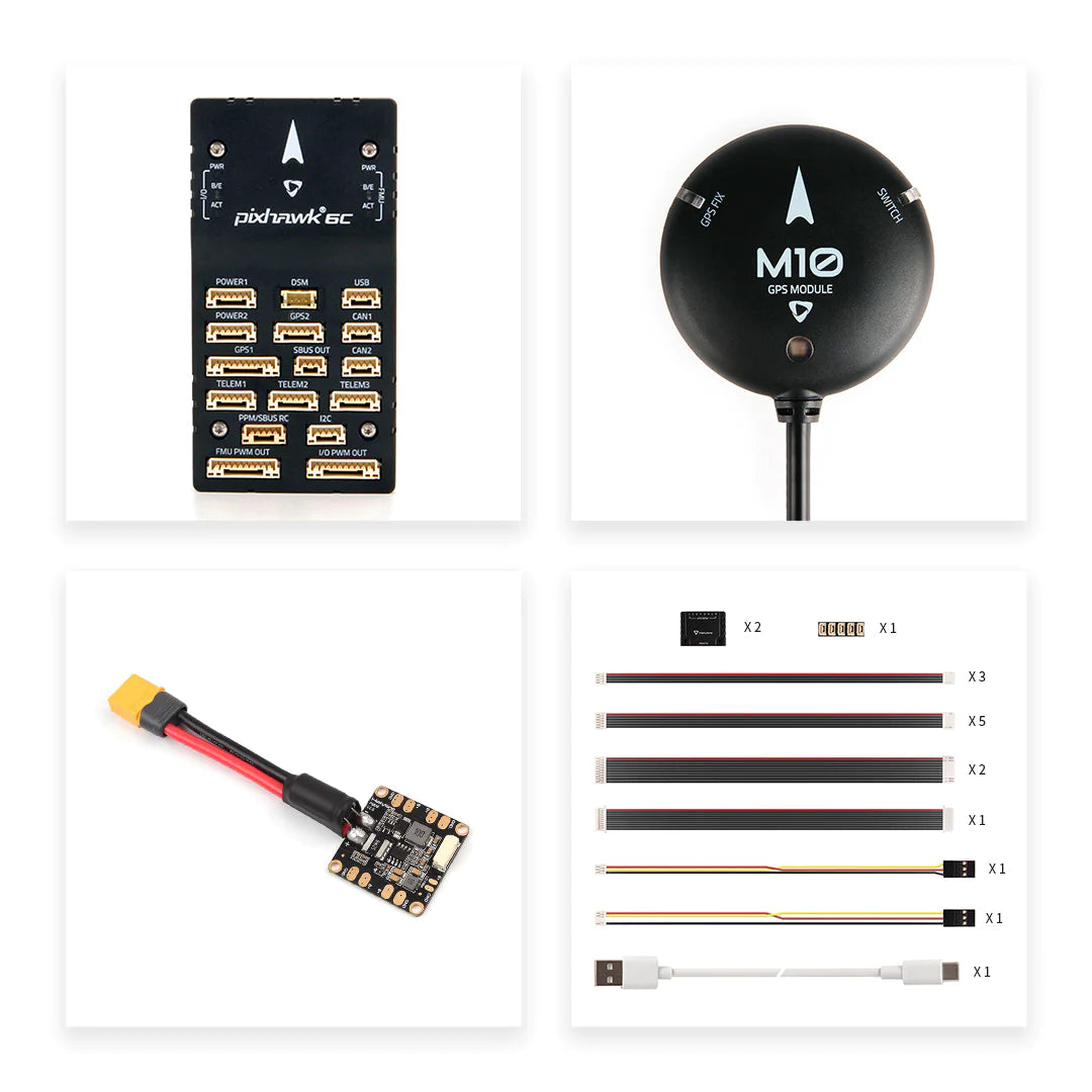 Holybro Pixhawk 6C Autopilot Flight Controller - (Aluminum / Plastic Case) PM02 PM07 P06 Power Module With M8N M9N M10 GPS for RC Multirotor Airplane Drone