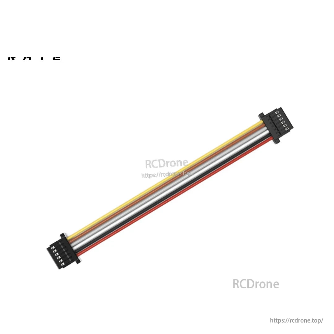 Multicolor ribbon cable with black multi-pin connectors at both ends