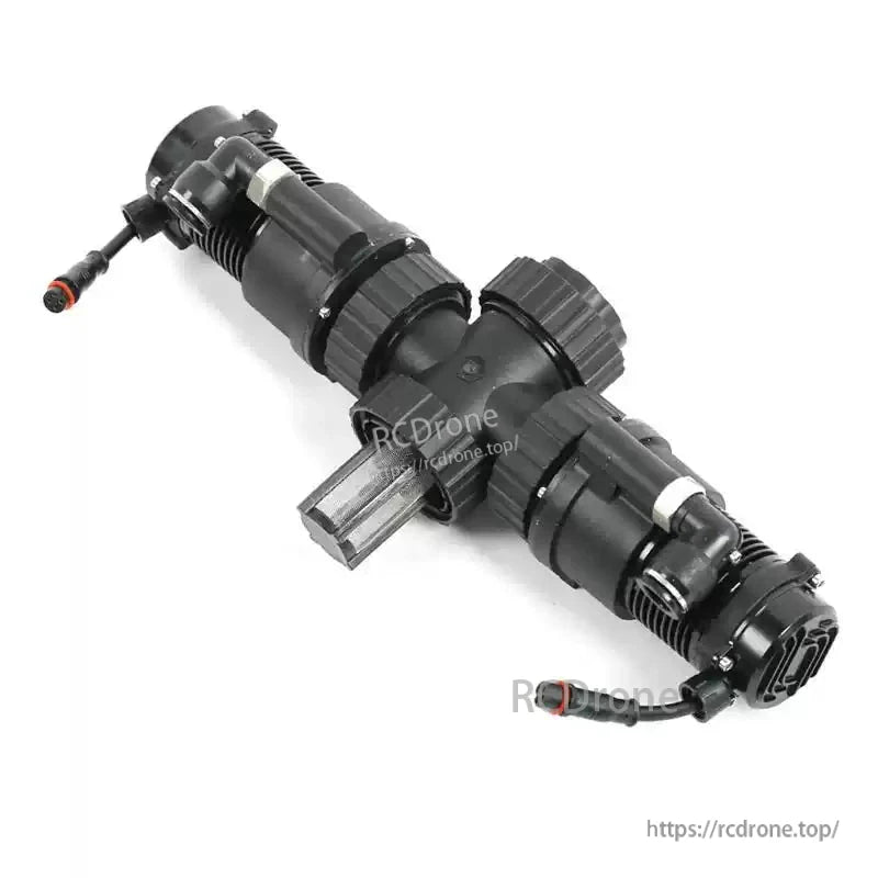 RCDrone 5820 12-18S Dual Water Pump, RCDrone 5820 dual water pump assembly with two black pump motors, central manifold, and wired connectors