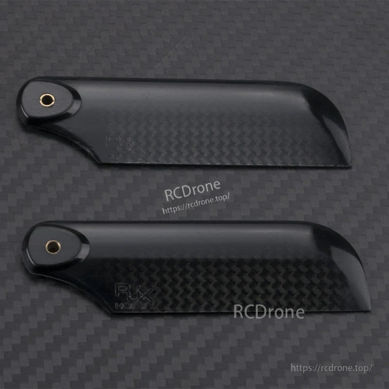 RJX HOBBY RJXHOBBY 92mm 3K CF Tail Blades, Pair of RJX HOBBY 92mm 3K carbon fiber tail rotor blades with metal-bushed mounting holes
