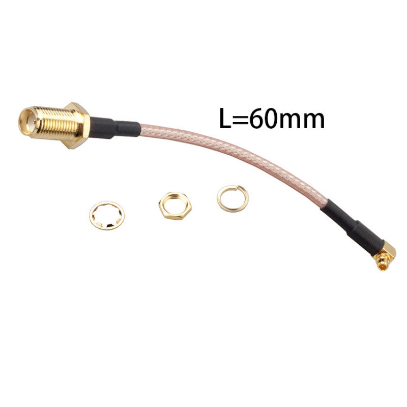 RJXHOBBY 60mm kabel RG316 typu pigtail SMA żeński do MMCX męski pod kątem prostym 50Ω adapter RF Coax
