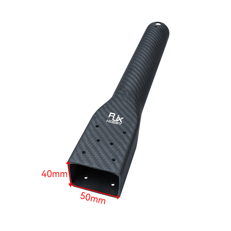 RJXHOBBY carbon fiber UAV arm with mounting holes, 40mm x 50mm base and rounded tube end