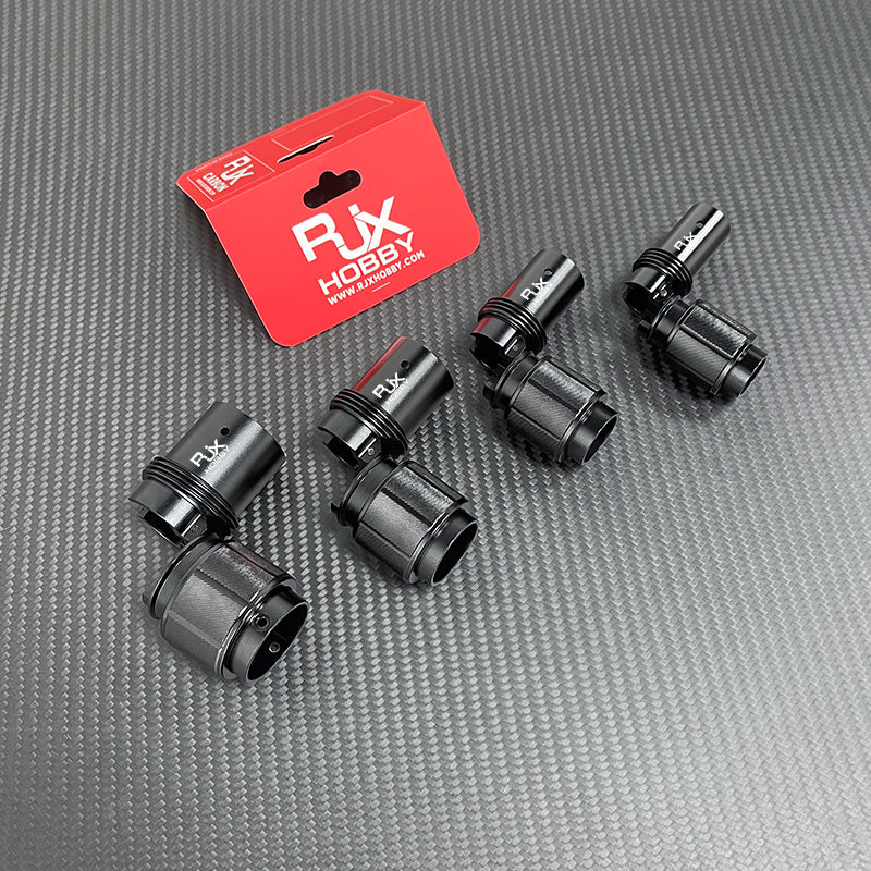 RJXHOBBY aluminum alloy folding arm tube joint clamps for FPV multirotor drone arms, black anodized hardware