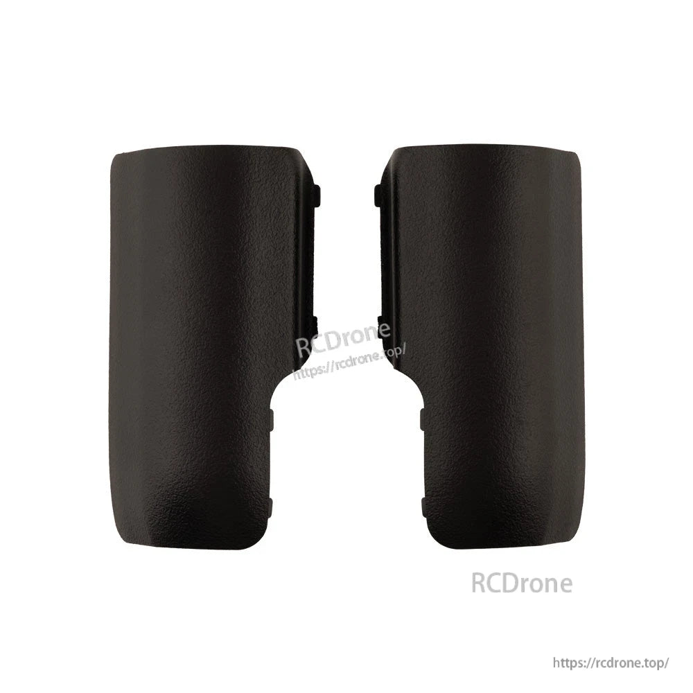 Black leather side grip replacement panels, textured finish rear view of left and right grips