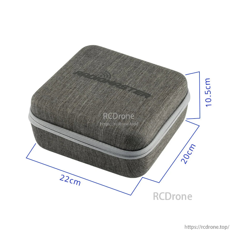 RadioMaster Zorro case dimensions diagram showing 22 cm x 20 cm x 10.5 cm size