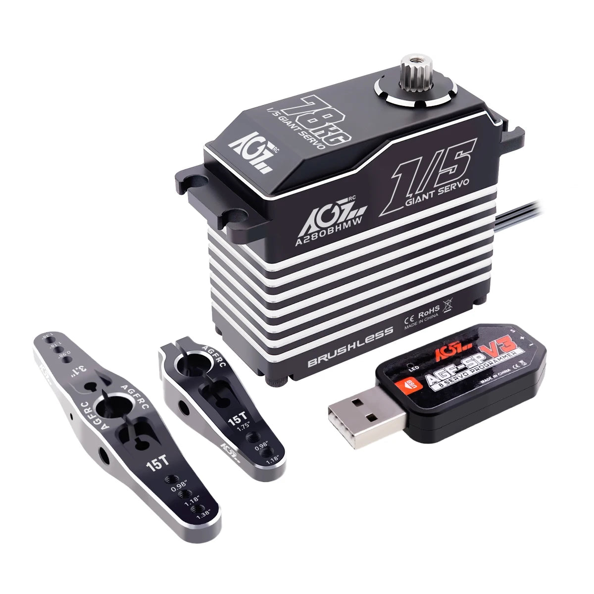 AGFRC A280BHMW A280BHLW 78KG 100KG 5th Scale HV High Torque WP Brushless RC Racing Servo For 1/5 Large Aircraft Car Boat RC Mode