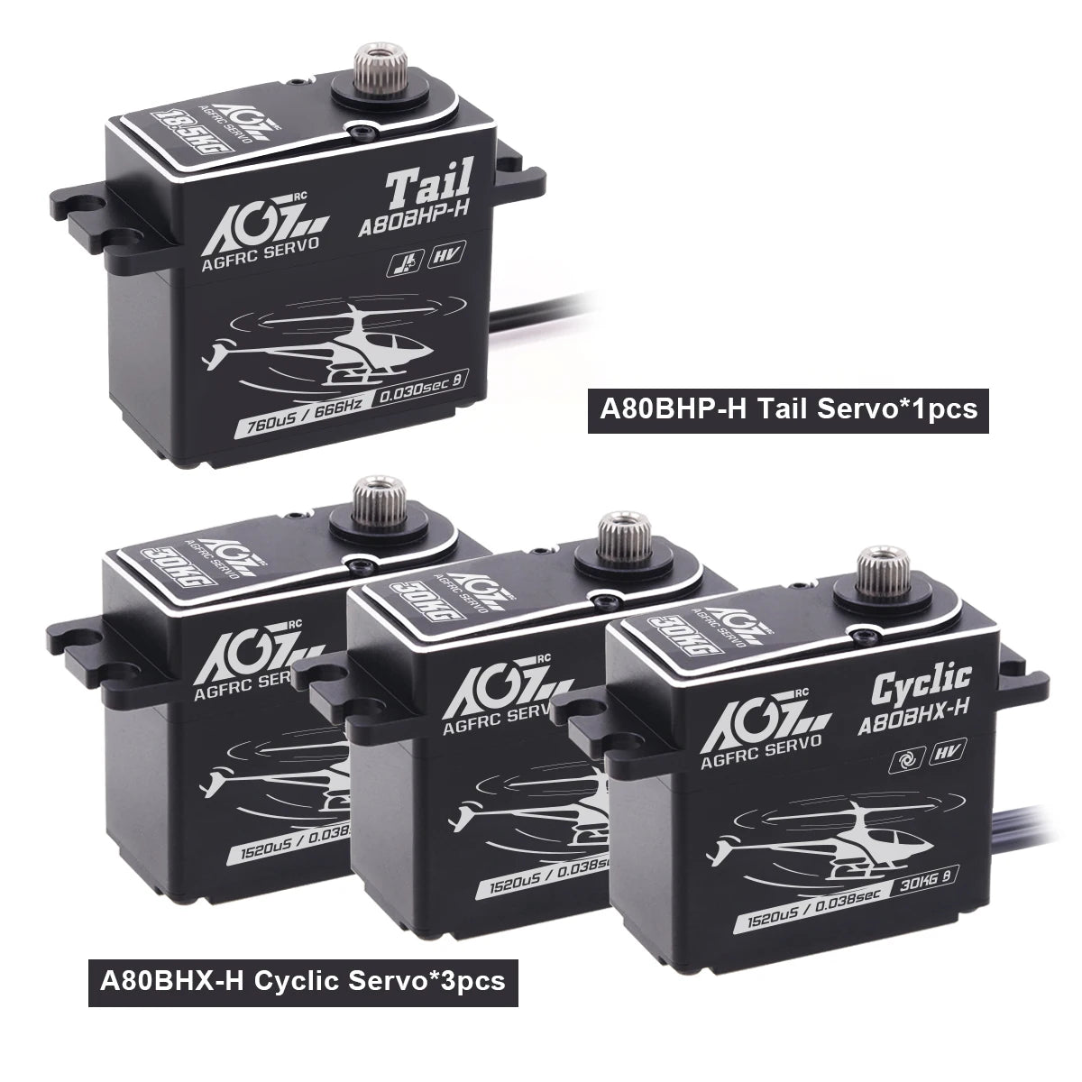 AGFRC A80BHX-H, A8OBHX-H Cyclic Servo*3pcs 1