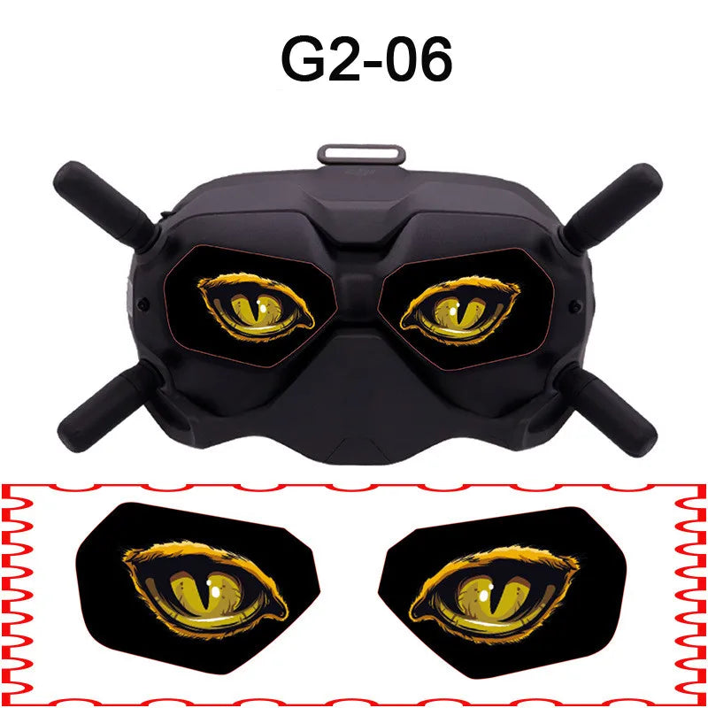 PVC Big Eyes Skin Stickers for DJI Goggles V2 - Flight Glasses Decal Decorative Film for DJI Avata / FPV Camera Drone Accessories