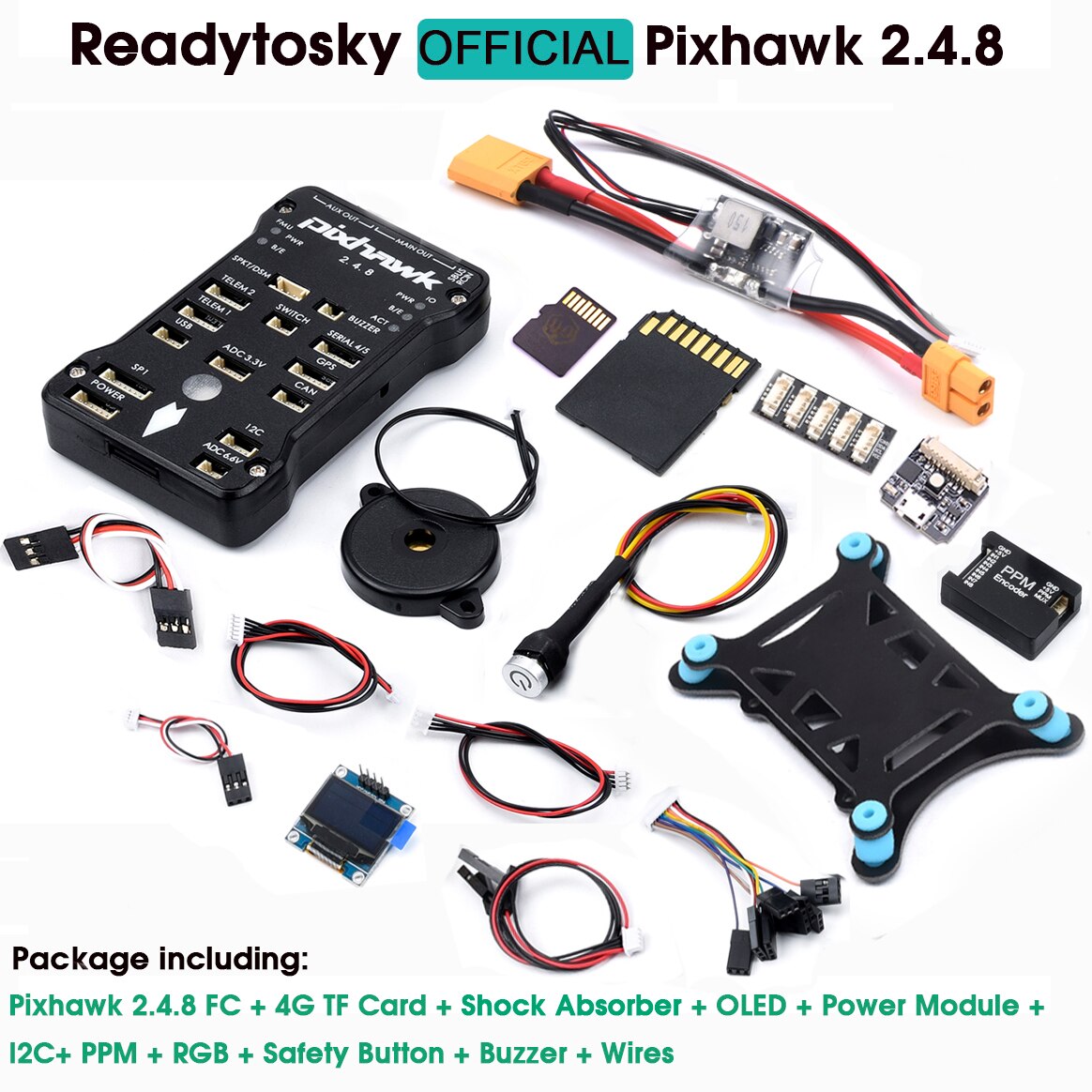Package includes: Pixhawk 2.4.8 FC + 4G TF Card Shock Absorb