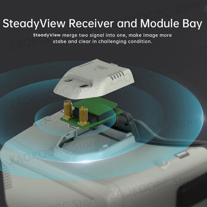 SKYZONE Cobra X V4 Goggle, SteadyView Receiver and Module merge two signal into one, make image more 